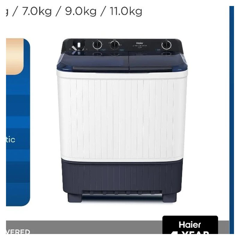 Haier HTW110-P1217 Twin Tub Washing Machine, 11 kg
