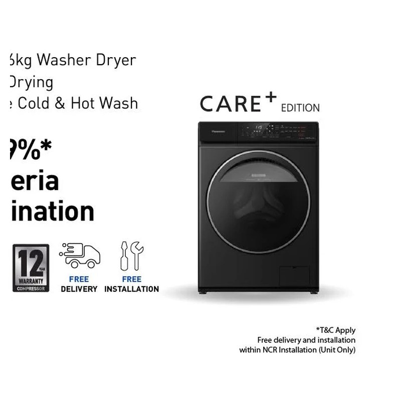Panasonic NA-S056FR1BP 10.5/6kg Front Load Washer Dryer Combo