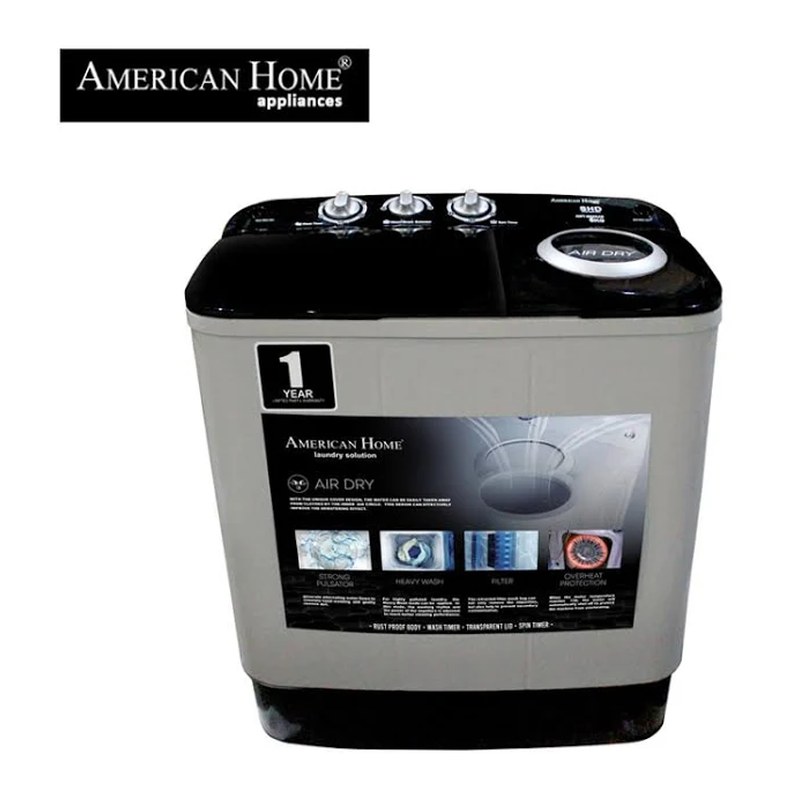 American Home AWTM622AD Twin Tub Washing Machine, 6 kg