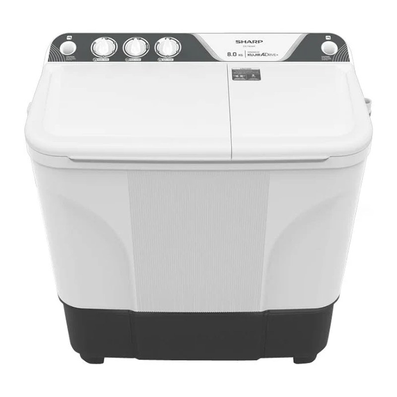 Sharp ES-T8040P Twin Tub Washing Machine, 8.0 kg