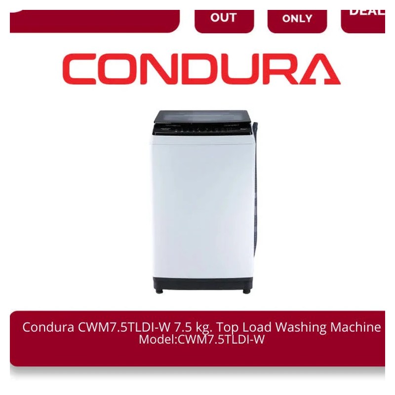 Condura CWM7.5TLDI-W 7.5 kg Top-Load Washing Machine